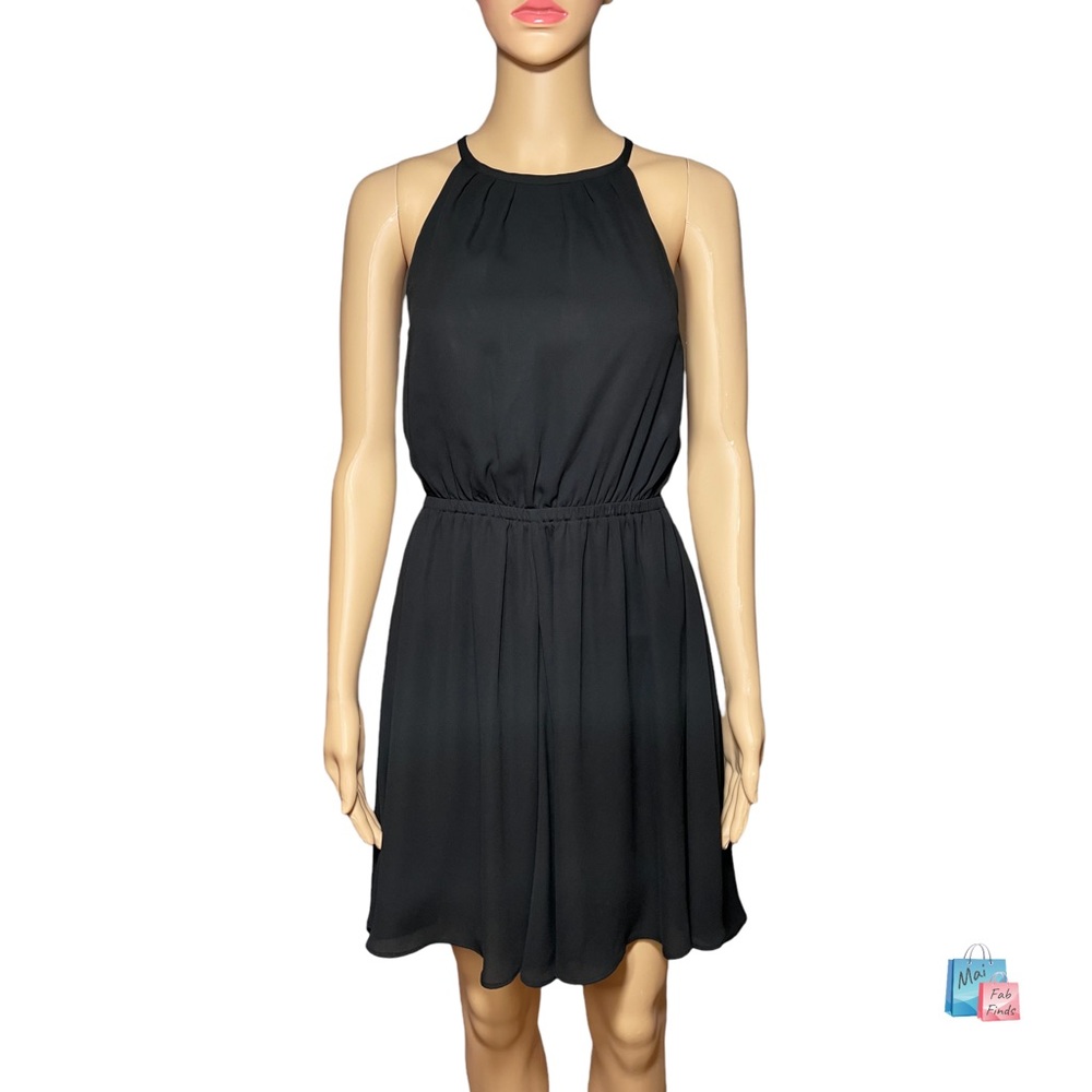 Banana Republic A-line Halter Neck Sleeveless Black Cocktail Dress XXS